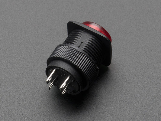 16mm Illuminated Pushbutton - Red Momentary