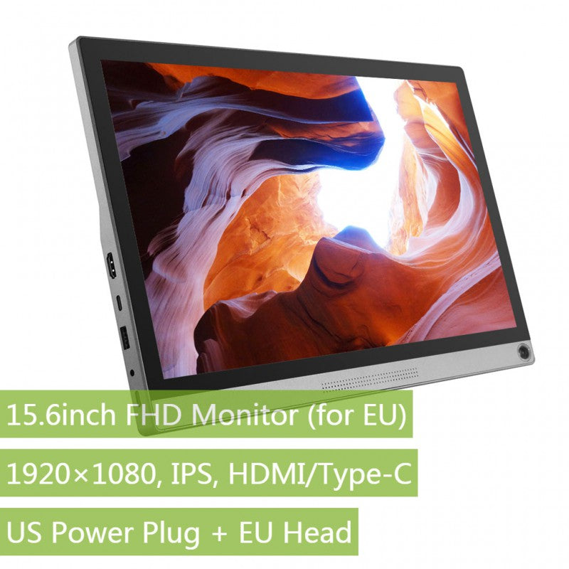 15.6inch Universal Portable Touch Monitor (for EU), 1920×1080 Full HD, IPS, HDMI/Type-C