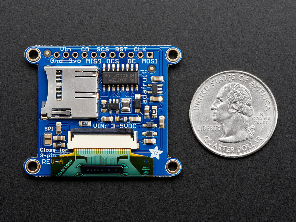 OLED Breakout Board-16-bit Color 1.27" w-microSD holder