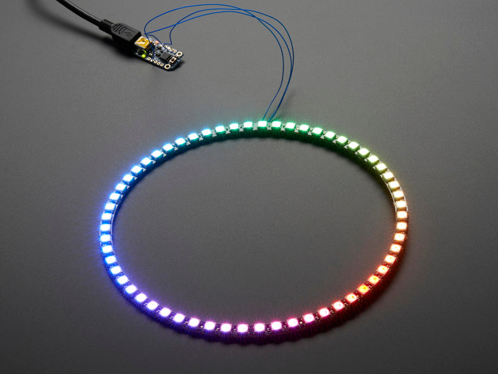 NeoPixel 1/4 60 Ring - WS2812 5050 RGB LED w/ Integrated Drivers