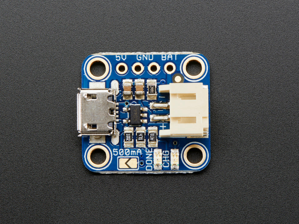 Adafruit Micro Lipo w-MicroUSB Jack - USB LiIon-LiPoly charger - v1
