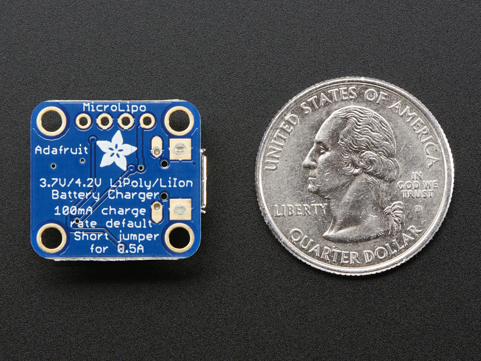 Adafruit Micro Lipo w-MicroUSB Jack - USB LiIon-LiPoly charger - v1