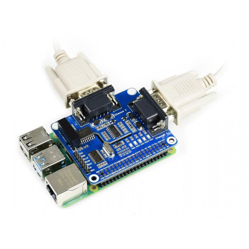 2-Channel Isolated RS232 Expansion HAT for Raspberry Pi