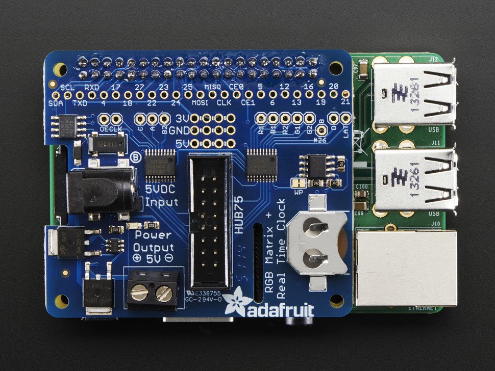 Adafruit RGB Matrix HAT + RTC for Raspberry Pi - Mini Kit
