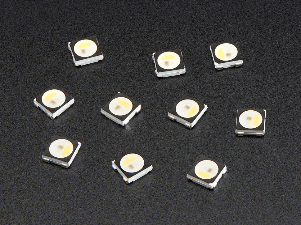 NeoPixel RGBW LEDs w/ Integrated Driver Chip - Natural White - ~4500K - Black Casing - 10 Pack