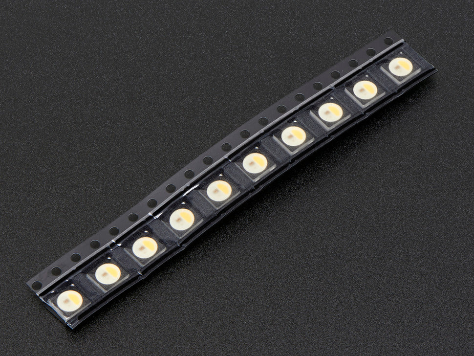 NeoPixel RGBW LEDs w/ Integrated Driver Chip - Natural White - ~4500K - Black Casing - 10 Pack