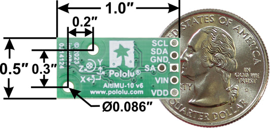 AltIMU-10 v6 Gyro, Accelerometer, Compass, and Altimeter (LSM6DSO, LIS3MDL, and LPS22DF Carrier)