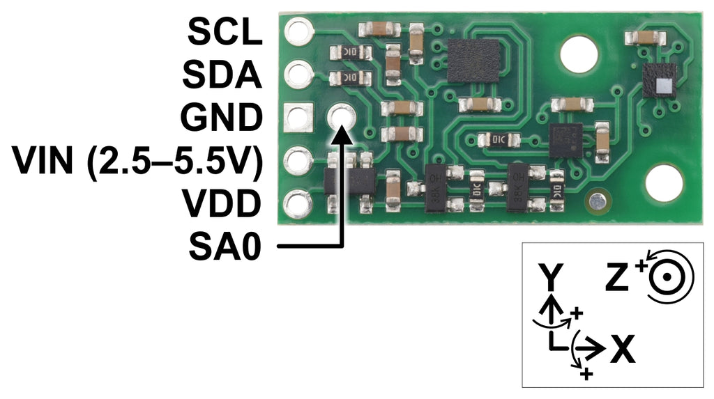 AltIMU-10 v6 Gyro, Accelerometer, Compass, and Altimeter (LSM6DSO, LIS3MDL, and LPS22DF Carrier)