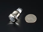 Rugged Metal Pushbutton with White LED Ring - 16mm White Momentary