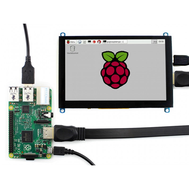 5inch HDMI LCD (H), 800x480, supports various systems, capacitive touch