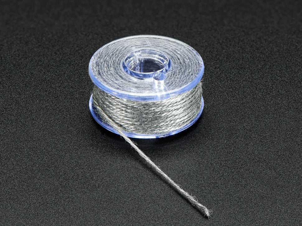 Stainless Thin Conductive Yarn / Thick Conductive Thread - 35 ft