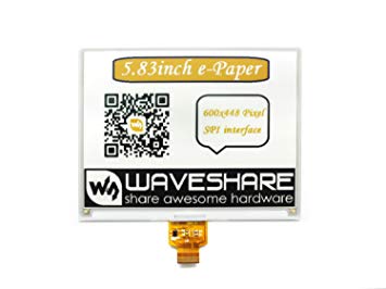 600x448, 5.83inch E-Ink display HAT for Raspberry Pi, yellow/black/white three-color