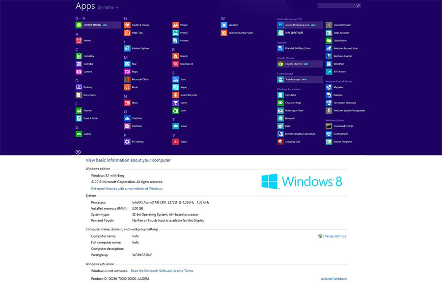 Wintel Box (Windows 8.1+Quad Core 1.33Ghz+2G/32G)