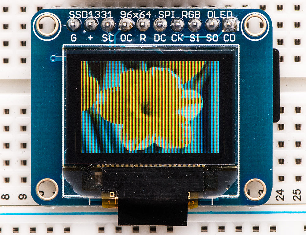OLED Breakout Board - 16-bit Color 0.96" w/microSD holder