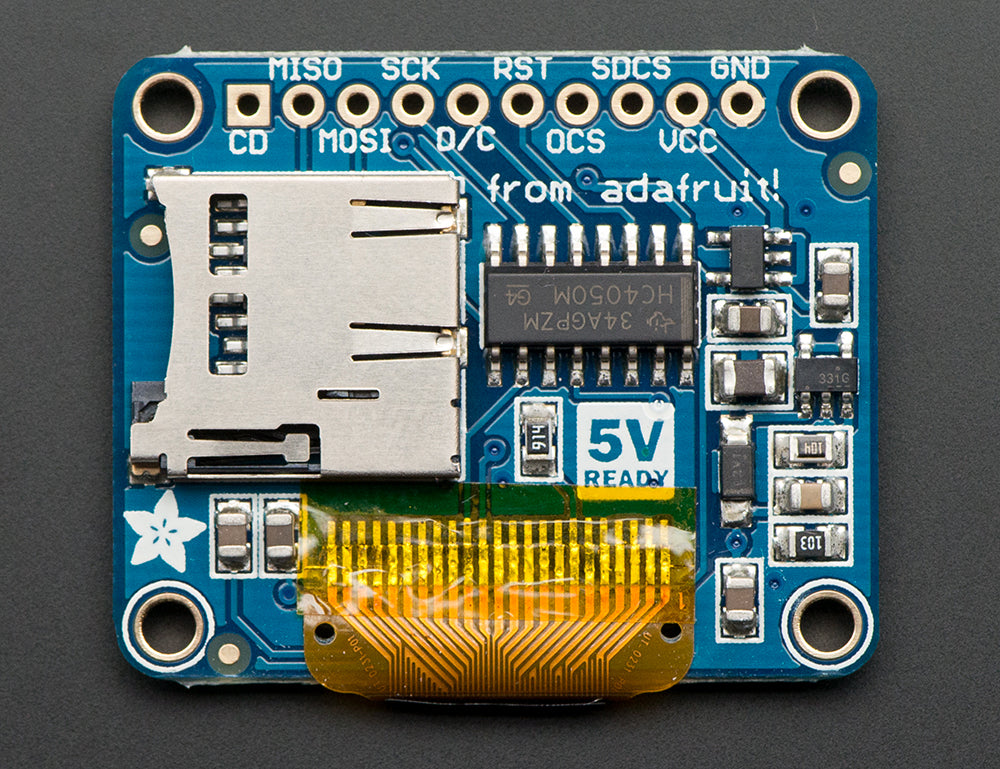 OLED Breakout Board - 16-bit Color 0.96" w/microSD holder