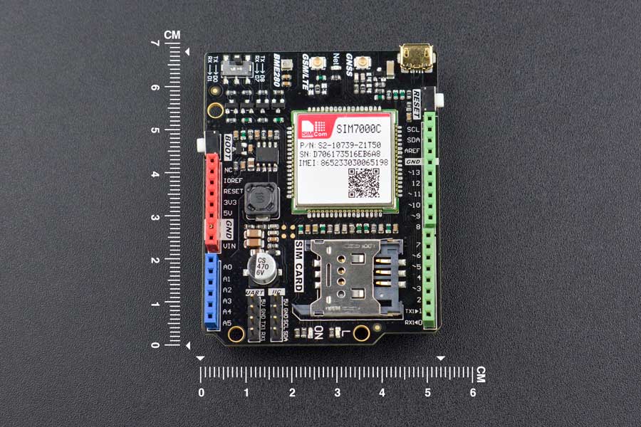 SIM7000C Arduino NB-IoT/LTE/GPRS/GPS Expansion Shield