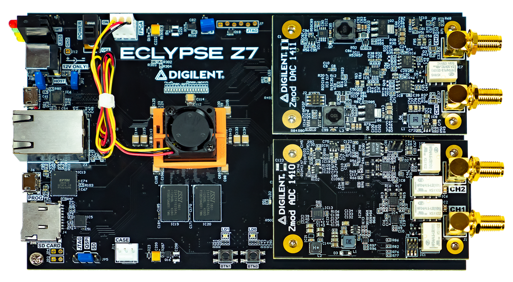 Eclypse Z7: Zynq-7000 SoC Development Board with SYZYGY-compatible Expansion and a Zmod DAC and Zmod