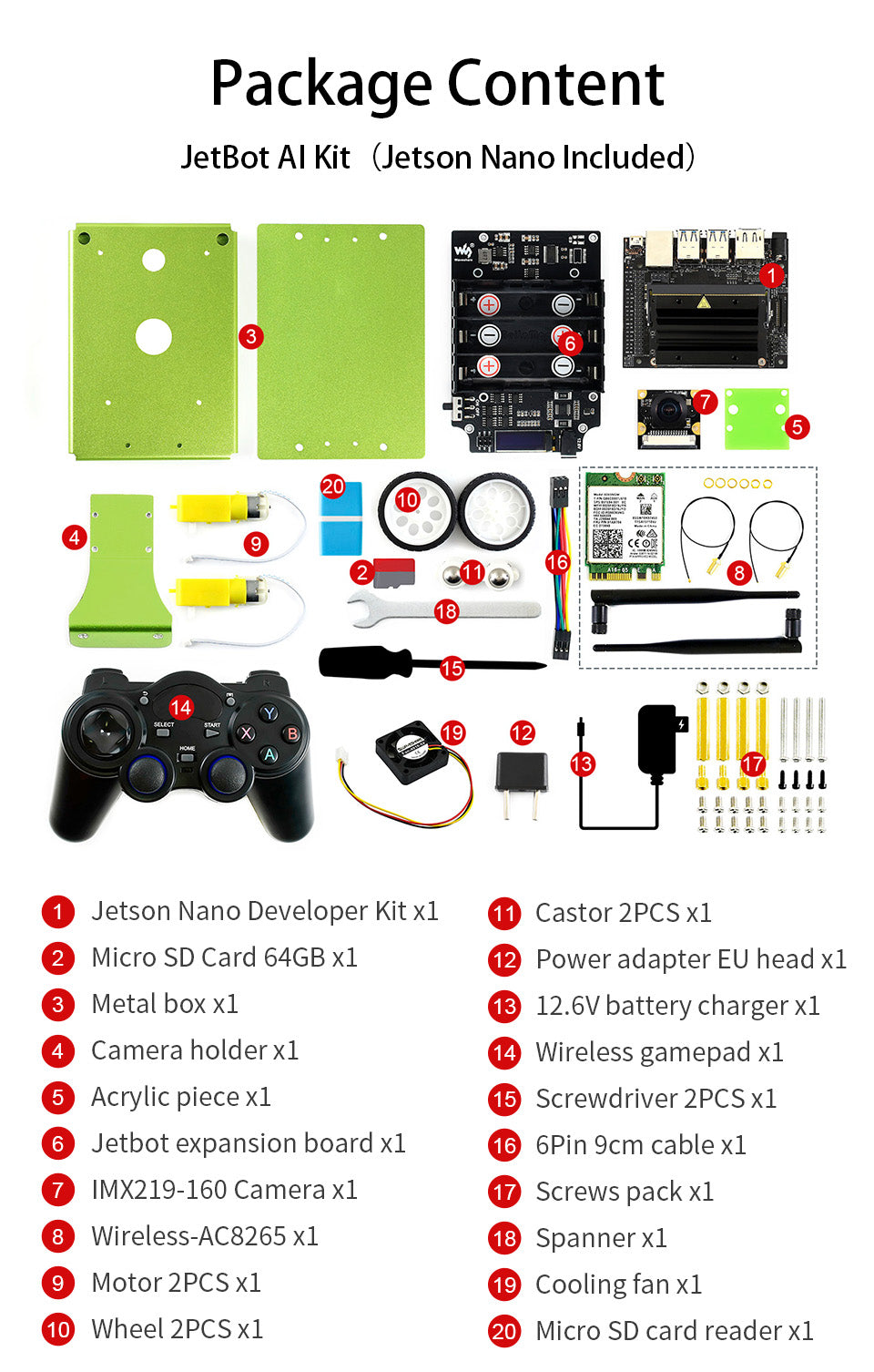 JetBot AI Kit, AI Robot Based on Jetson Nano