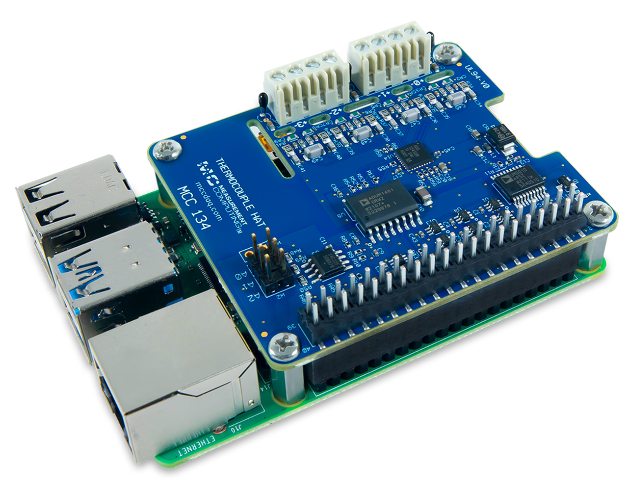 MCC 134: Thermocouple Measurement DAQ HAT for Raspberry Pi®