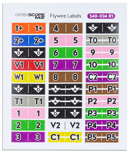 30-pin Flywire Labels for the OpenScope MZ