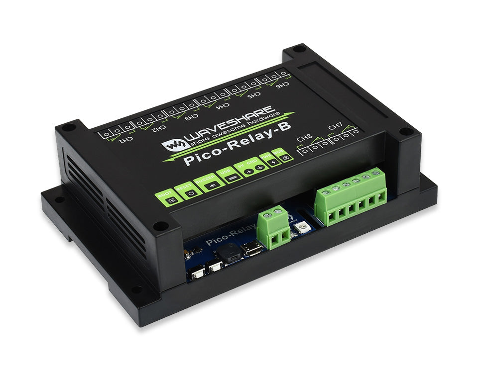 Industrial 8-Channel Relay Module for Raspberry Pi Pico, Multi Protection
