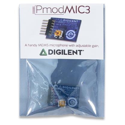 Pmod MIC3: MEMS Microphone with Adjustable Gain