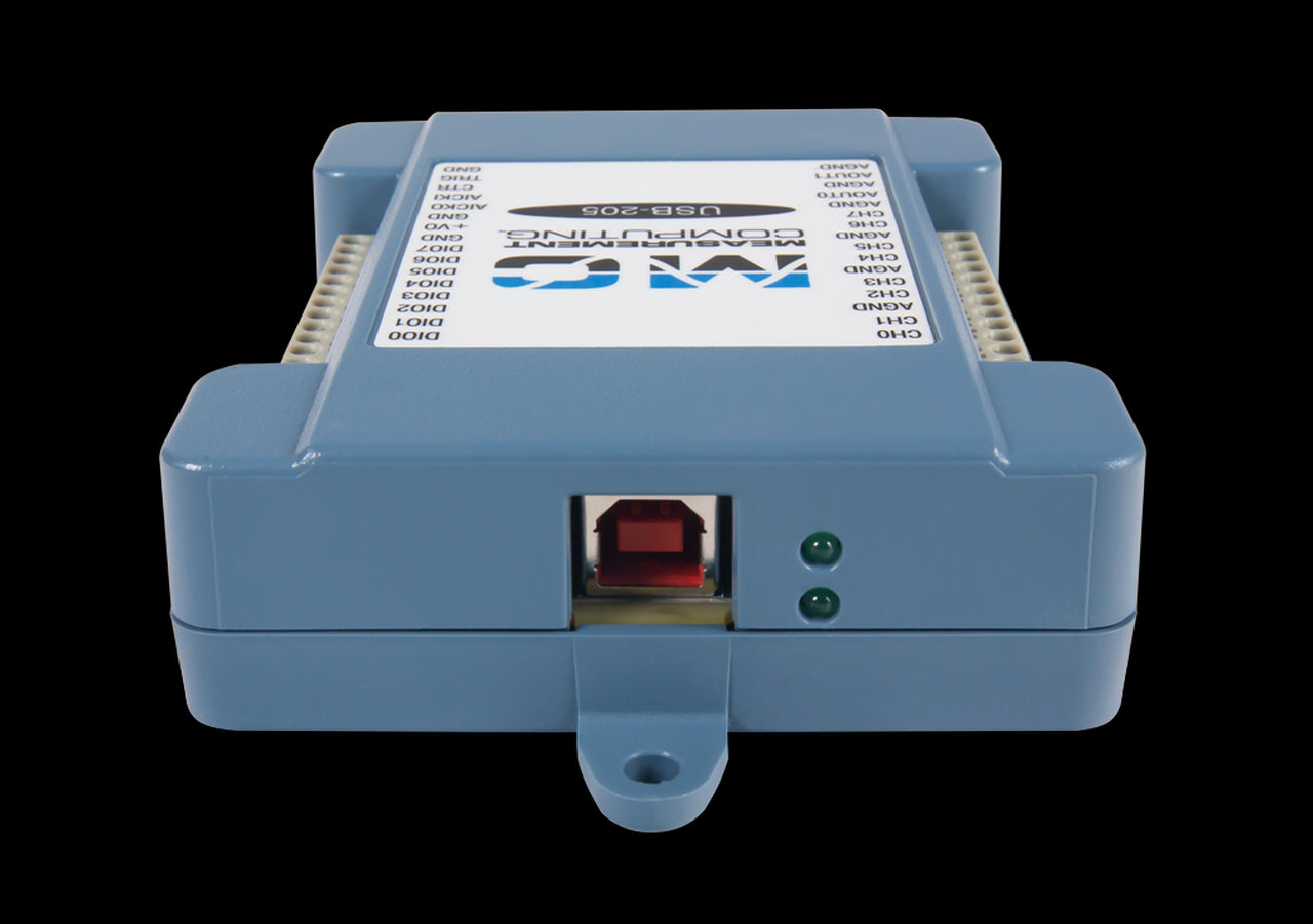 MCC USB-205 12-bit, 500 kS/s Single Gain Multifunction USB DAQ Device