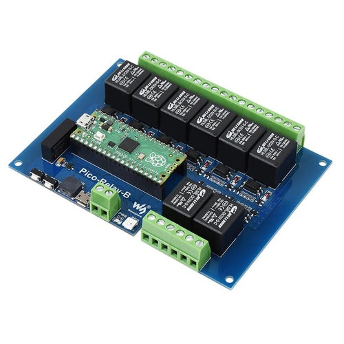 Industrial 8-Channel Relay Module for Raspberry Pi Pico, Multi Protection