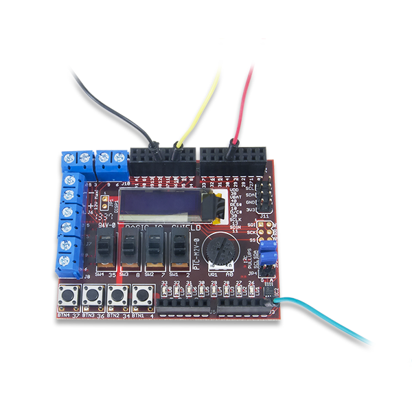 Basic I/O Shield: Input/Output Expansion Add-on Board with OLED Display