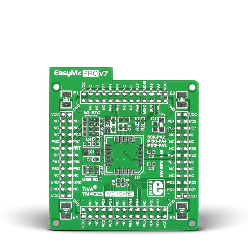 EasyMx PRO v7 for Tiva Empty MCU card for 64-pin TQFP TM4C123 series