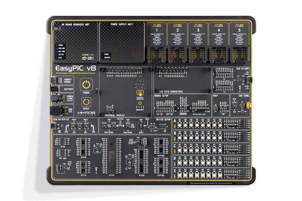 EasyPIC v8 logo development board for PIC microcontrollers