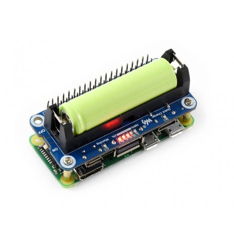 Li-ion Battery HAT for Raspberry Pi, 5V Output, Quick Charge