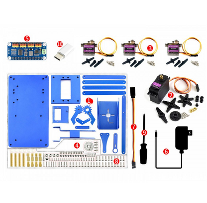 4-DOF Metal Robot Arm Kit for Raspberry Pi, Bluetooth / WiFi