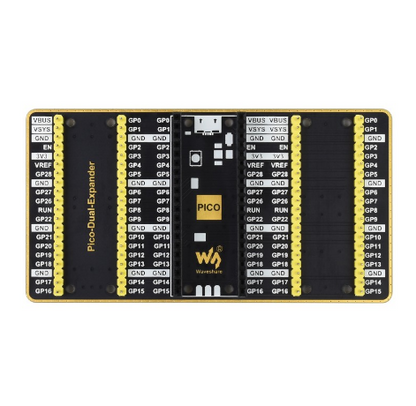 Dual GPIO Expander for Raspberry Pi Pico, Two Sets of Male Headers