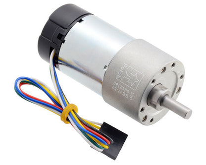 50:1 Metal Gearmotor 37Dx70L mm 24V with 64 CPR Encoder (Helical Pinion)