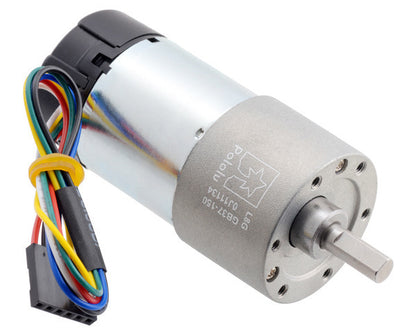 150:1 Metal Gearmotor 37Dx73L mm 24V with 64 CPR Encoder (Helical Pinion)