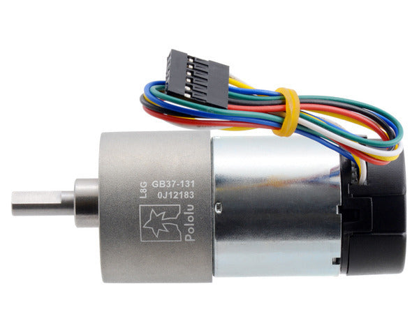 131:1 Metal Gearmotor 37Dx73L mm 24V with 64 CPR Encoder (Helical Pinion)