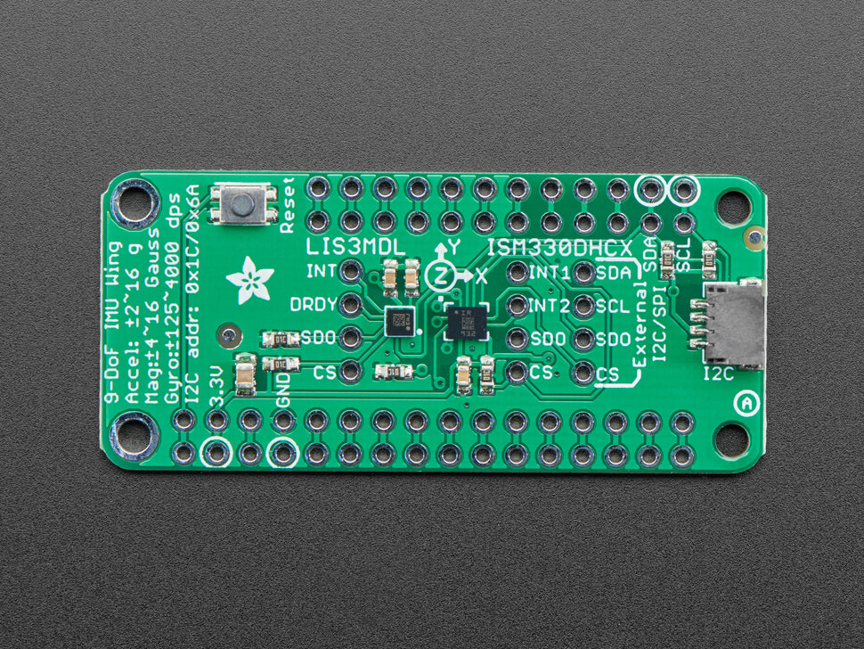 Adafruit ISM330DHCX + LIS3MDL FeatherWing - High Precision 9-DoF IMU