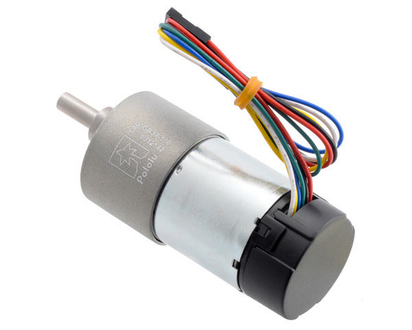 100:1 Metal Gearmotor 37Dx73L mm 24V with 64 CPR Encoder (Helical Pinion)