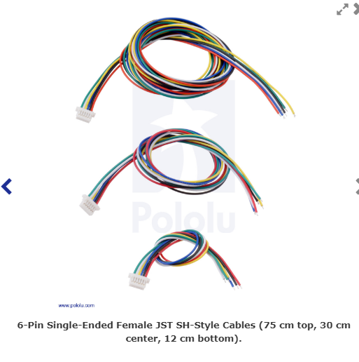 6-Pin Single-Ended Female JST SH-Style Cable 12cm