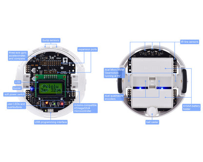 3pi+ 32U4 Robot - Turtle Edition (75:1 LP Motors), Assembled