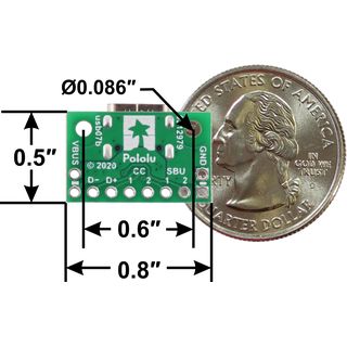 USB 2.0 Type-C Connector Breakout Board (usb07b)