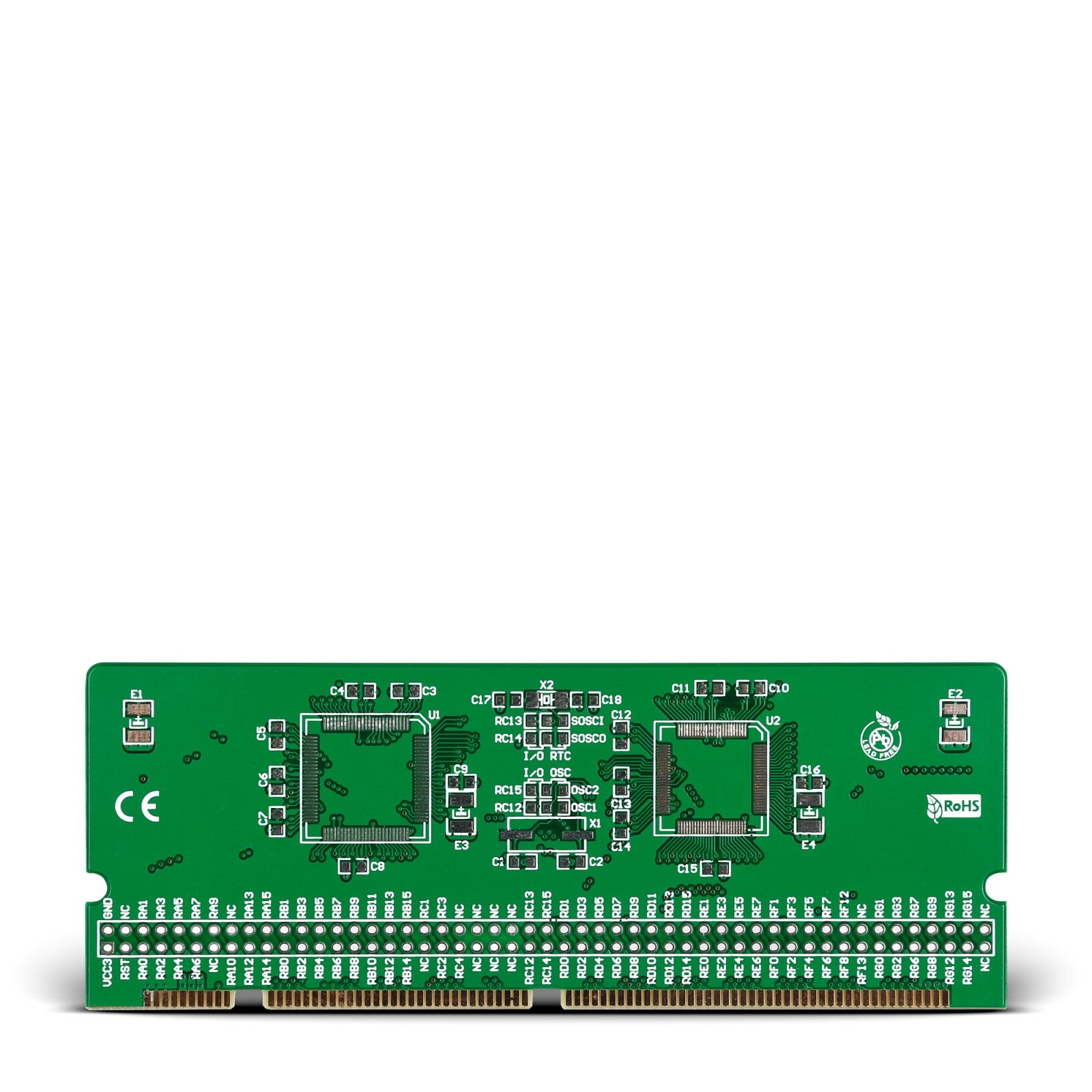 LV-24-33 v6 100-pin TQFP 2 MCU Card Empty PCB