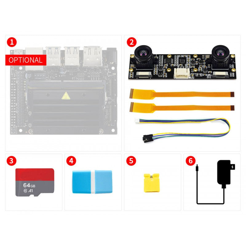 Jetson Nano Development Pack (Type D), with Binocular Camera, TF Card