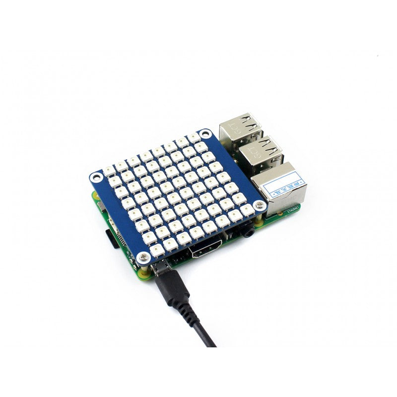 True color RGB LED HAT (B) for Raspberry Pi, colorful display, 8 × 8 grid