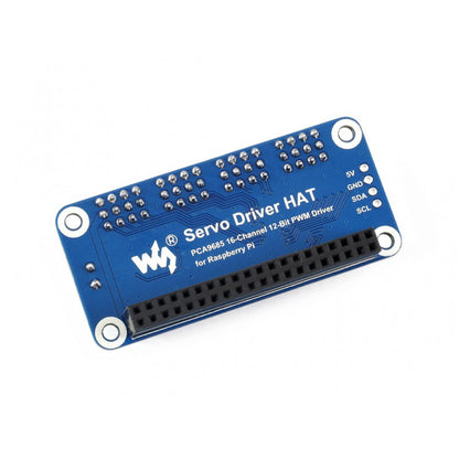 Servo Driver HAT for Raspberry Pi, 16-Channel, 12-bit, I2C